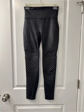 SPANX Black Leggings with Red Brand Tag